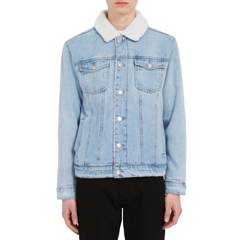 Frank & Oak Fleece Sherpa Lined Denim Jacket